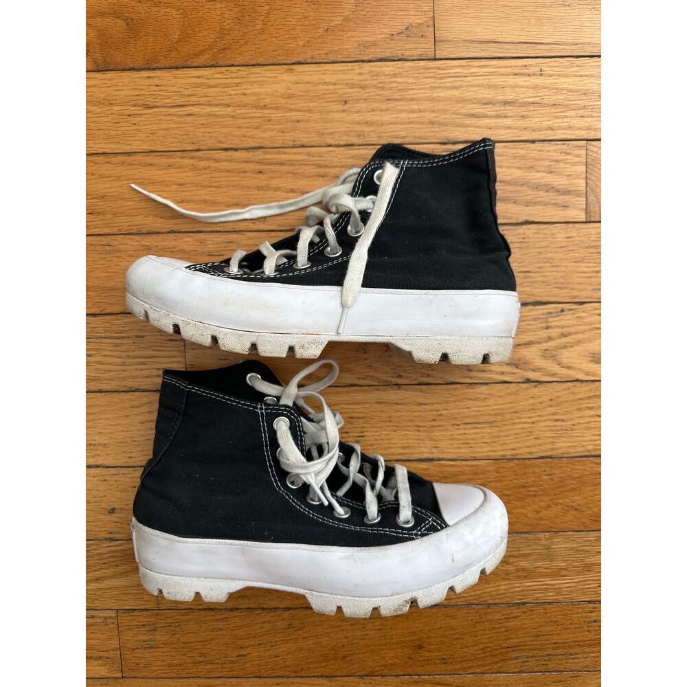 Converse Lugged Chuck Taylor All Star Hi Black Platform Boots Womens Size 6 - Picture 3 of 6